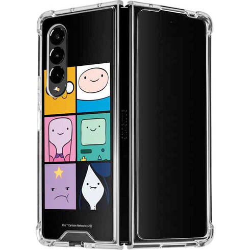 Adult Swim Adventure Time Character Tiles Galaxy Z Fold4 5G Clear Case